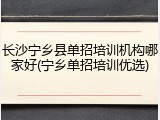 长沙宁乡县单招培训机构哪家好(宁乡单招培训优选)