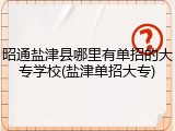昭通盐津县哪里有单招的大专学校(盐津单招大专)