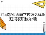 红河农业职高学校怎么样啊(红河农职校如何)