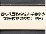 攀枝花西数控培训学费多少钱(攀枝花数控培训费用)