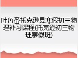 吐鲁番托克逊县寒假初三物理补习课程(托克逊初三物理寒假班)