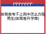 体育差考不上高中怎么办呢男生(体育差升学难)