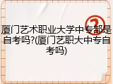 厦门艺术职业大学中专部是自考吗?(厦门艺职大中专自考吗)