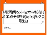 沧州河间农业技术学校简介及录取分数线(河间农校录取线)