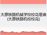 太原铁路机械学校校花是谁(太原铁路机校校花)
