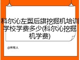 科尔沁左翼后旗挖掘机培训学校学费多少(科尔沁挖掘机学费)