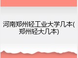 河南郑州轻工业大学几本(郑州轻大几本)