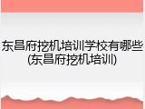 东昌府挖机培训学校有哪些(东昌府挖机培训)