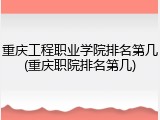 重庆工程职业学院排名第几(重庆职院排名第几)