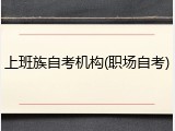 上班族自考机构(职场自考)