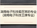 湖南电子科技最厉害的专业(湖南电子科技王牌专业)