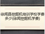 徐闻县挖掘机培训学校学费多少(徐闻挖掘机学费)