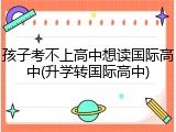 孩子考不上高中想读国际高中(升学转国际高中)