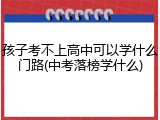 孩子考不上高中可以学什么门路(中考落榜学什么)