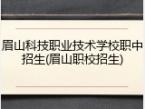 眉山科技职业技术学校职中招生(眉山职校招生)
