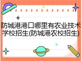 防城港港口哪里有农业技术学校招生(防城港农校招生)
