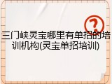 三门峡灵宝哪里有单招的培训机构(灵宝单招培训)