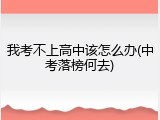 我考不上高中该怎么办(中考落榜何去)