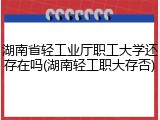 湖南省轻工业厅职工大学还存在吗(湖南轻工职大存否)