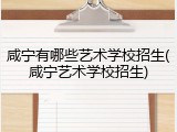 咸宁有哪些艺术学校招生(咸宁艺术学校招生)