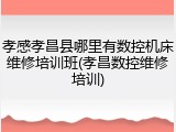 孝感孝昌县哪里有数控机床维修培训班(孝昌数控维修培训)
