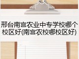 邢台南宫农业中专学校哪个校区好(南宫农校哪校区好)