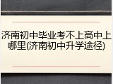 济南初中毕业考不上高中上哪里(济南初中升学途径)