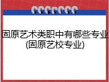 固原艺术类职中有哪些专业(固原艺校专业)