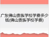 广东佛山贵族学校学费多少钱(佛山贵族学校学费)