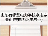 山东有哪些电力学校水电专业(山东电力水电专业)
