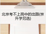 北京考不上高中的出路(京升学另选)
