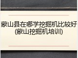 蒙山县在哪学挖掘机比较好(蒙山挖掘机培训)