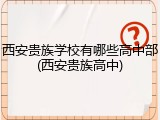 西安贵族学校有哪些高中部(西安贵族高中)
