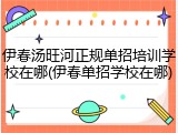 伊春汤旺河正规单招培训学校在哪(伊春单招学校在哪)