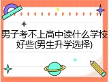 男子考不上高中读什么学校好些(男生升学选择)