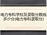 电力专科学校及录取分数线多少分(电力专科录取分)