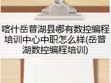 喀什岳普湖县哪有数控编程培训中心中职怎么样(岳普湖数控编程培训)