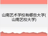 山南艺术学校有哪些大学(山南艺校大学)