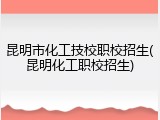 昆明市化工技校职校招生(昆明化工职校招生)