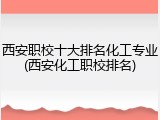 西安职校十大排名化工专业(西安化工职校排名)