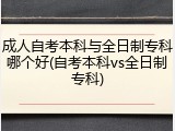 成人自考本科与全日制专科哪个好(自考本科vs全日制专科)