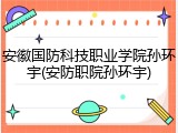 安徽国防科技职业学院孙环宇(安防职院孙环宇)