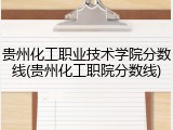 贵州化工职业技术学院分数线(贵州化工职院分数线)