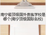 南宁最顶级国外贵族学校是哪个(南宁顶级国际名校)
