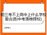 初三考不上高中上什么学校最合适(中考落榜择校)