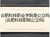 合肥科技职业学院是公立吗(合肥科技职院公立吗)