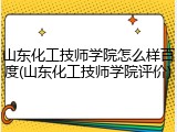 山东化工技师学院怎么样百度(山东化工技师学院评价)