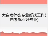 大自考什么专业好找工作(自考就业好专业)
