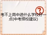 考不上高中进什么学校好一点(中考择校建议)