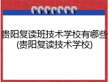 贵阳复读班技术学校有哪些(贵阳复读技术学校)